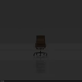 Ergonomic Brown Leather Office Chair With Modern Metal Frame And Swivel Wheels