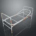 Old Rusted Iron Bed Frame With Vintage Metal Structure And Single Size 3d model