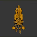Yellow Mechanical Device with Detailed Components and Industrial Structure Design 3d model