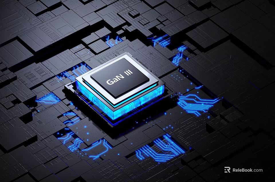 Smart Machine Core Component With GaN III Chip And Blue Light Circuit Board 3d model