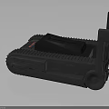 Gray Tracked Robot Mechanical Device With Vertical Supports And Black Top Component 3d model
