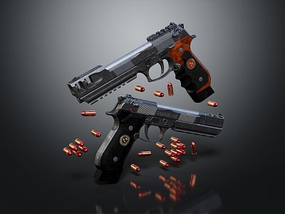 modern pistol semi-automatic pistol automatic pistol modern weapon 3d model