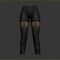 Gray High Waist Leggings With Intricate Lace Pattern And Stretchy Material