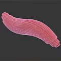 Red Curved Tubular Medical Device With Parallel Stripes And Flexible Structure