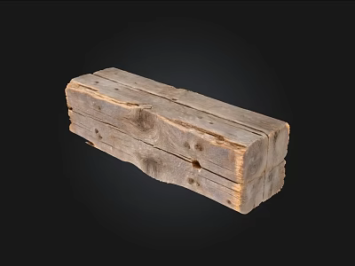 Rustic Handmade Wood Box With Natural Stone And Wood Textures 3d model