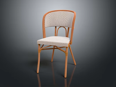 Stylish Leisure Chair With Light Wooden Frame And Woven Seat Back Design 3d model