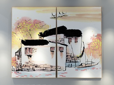 New Chinese Landscape Painting Decorative Wall Chart model