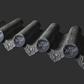 Traditional Chinese Roof Tiles With Intricate Carved Patterns And Decorative Designs