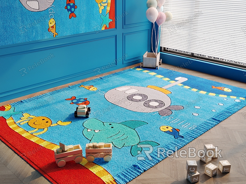 Modern Children Carpet Color Carpet Art Carpet model