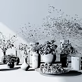Modern vase vase combination 3d model