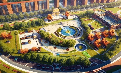 Grand Park City Park Square 3d model