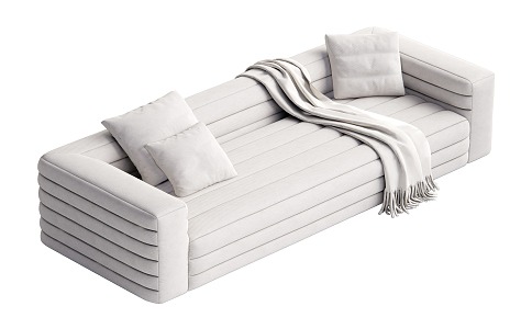 Modern Multiplayer Sofa Cream Sofa 3d model