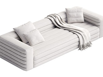 Modern Multiplayer Sofa Cream Sofa 3d model