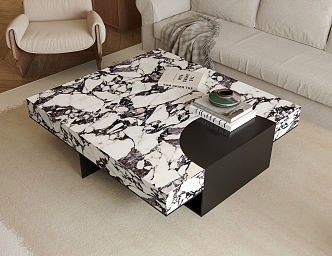 Coffee table marble coffee table living room coffee table 3d model