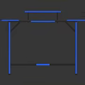 Modern Gaming Table Furniture with Blue LED Lights Metal Legs and Smooth Desktop