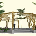 Modern Gallery Frame Landscape Bamboo Gallery 3d model