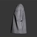 Gray Oversized T Shirt With Round Neck Short Sleeve And Chest Logo Design