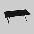 Modern Black Dining Table With Sleek Surface And Stylish Curved Legs