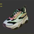 Fashionable Trendy Chunky Sole Sneakers With White Black Pink Color Casual Design