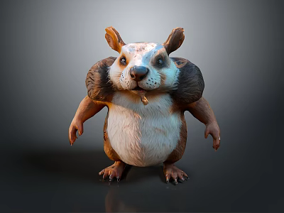 Cute 3D Squirrel Game Movie Character Model With White Chest And Brown Body 3d model