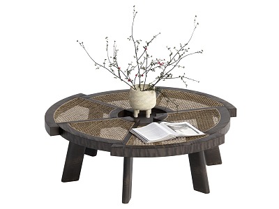 Silent Wind Rattan Tea Table 3d model