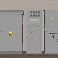 Industrial Electrical Control Cabinets with Warning Signs Control Panels Buttons and Indicators