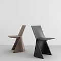 Modern Brown And Black Leisure Chairs With Unique Slanted Backrest Design