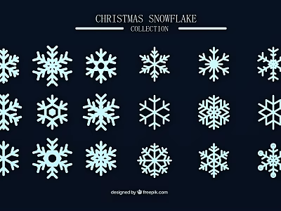 Christmas Snowflake Collection With Various White Snowflake Design Patterns For Decor 3d model