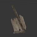Natural Textured Wooden Components With Broken Edges On White Background 3D Render