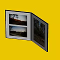 Open Framed Landscape Paintings with Forest Tree Scenes Road and Sky Views