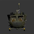 Realistic Military Green Helicopter Model with Detailed Rotors and Cockpit Features