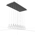 Modern Transparent Teardrop Shaped Chandelier Hanging From Ceiling With Pendant Lights