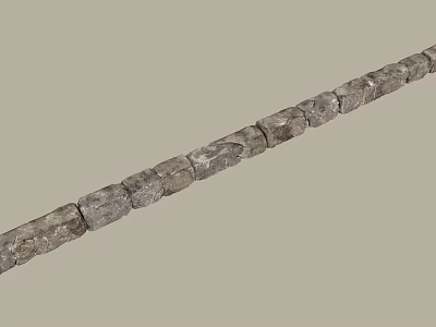 Decorative Stone Ornament Set Long Strip Design With Gray Textured Blocks For Home Decor Accent 3d model