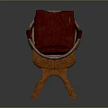 Unique Wooden Barrel Leisure Chair With Red Cushion And Rustic Design
