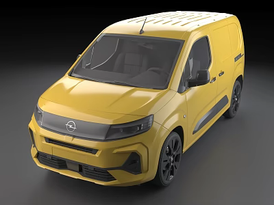 Opel Yellow Cargo Van Featuring Modern Exterior Design And Black Alloy Wheels 3d model