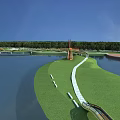 Scenic Urban Park Landscape With Large Lake Green Spaces Walking Paths Recreational Areas And Trees