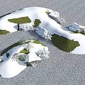 Snowscape Stone Courtyard Snowscape Landscaping Snowscape Stone Snowscape Landscaping Courtyard Snowscape Micro-terrain Landscape 3d model