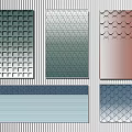 Modern Geometric Wall Decor With Gradient Colors Square Scale And Wave Textures 3d model