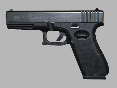 Glock 17 Black Pistol Featuring Grip Slide And Made In Austria Design 3d model
