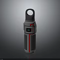 Modern Gray Weapon With Loop Top Digital Screen Red Stripe And Textured Surface 3d model
