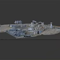 Detailed Ancient Ruins Model With Circular Steps Sunken Area And Stone Relics
