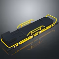 Medical Emergency Stretcher With Yellow Frame And Black Mattress For Rescue Use