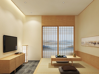 Japanese-style guest room rest area Korean-style guest room Korean-style rest 3d model