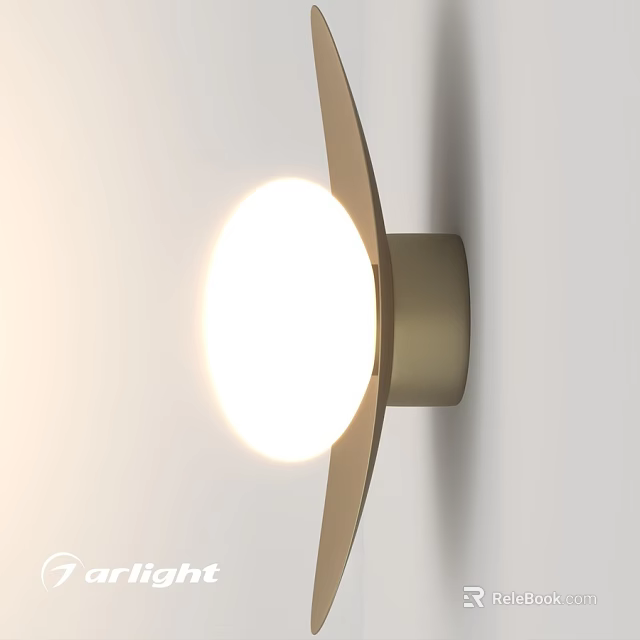 Modern Gold Wall Lamp With White Globe Shade And Metal Frame Design 3d model 