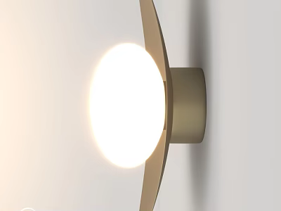 Modern Gold Wall Lamp With White Globe Shade And Metal Frame Design 3d model