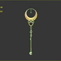 Modern Decorative Pendant With Golden Circular Rings Chain And Pendant Ball On Dark Background