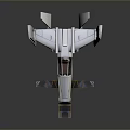 Futuristic Silver And Yellow Aircraft Model With Wings Cockpit And Landing Gear