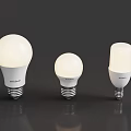 Smart LED Bulbs Featuring Different Shapes Illuminated Together In 3d model