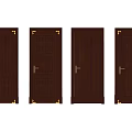 Elegant Wooden Swing Doors With Various Carved Patterns And Metal Handles