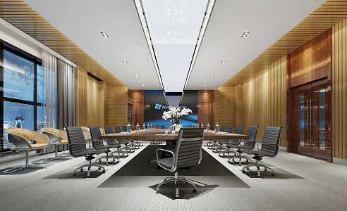 Modern Conference Room Report Hall Report Room Training Room Conference Table and Chair Office Chair Reception Room 3d model